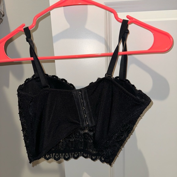 Black Beaded Corset Top - Picture 2 of 3